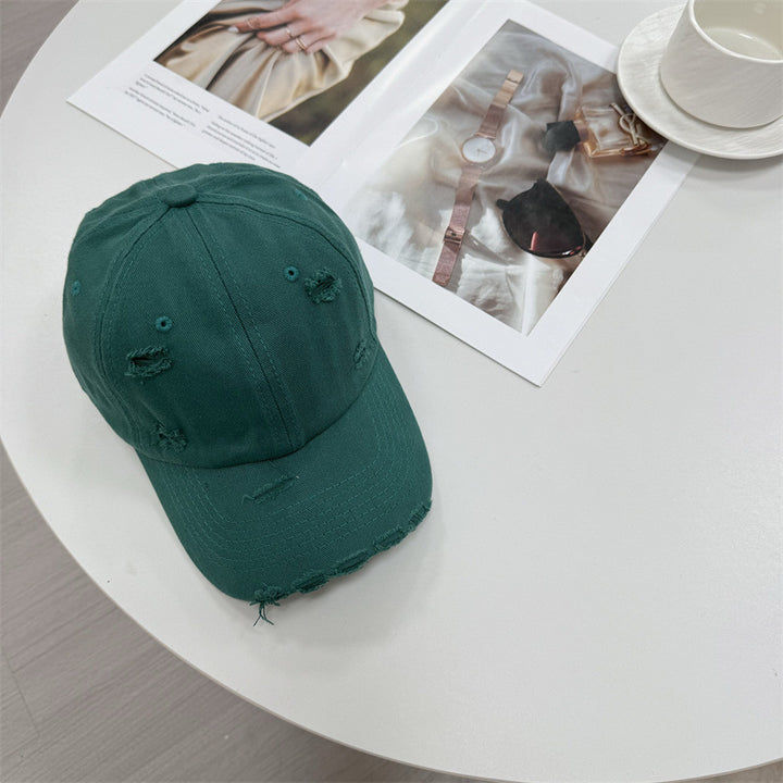 Men's Distressed Vintage-Style Baseball Cap Bowlift