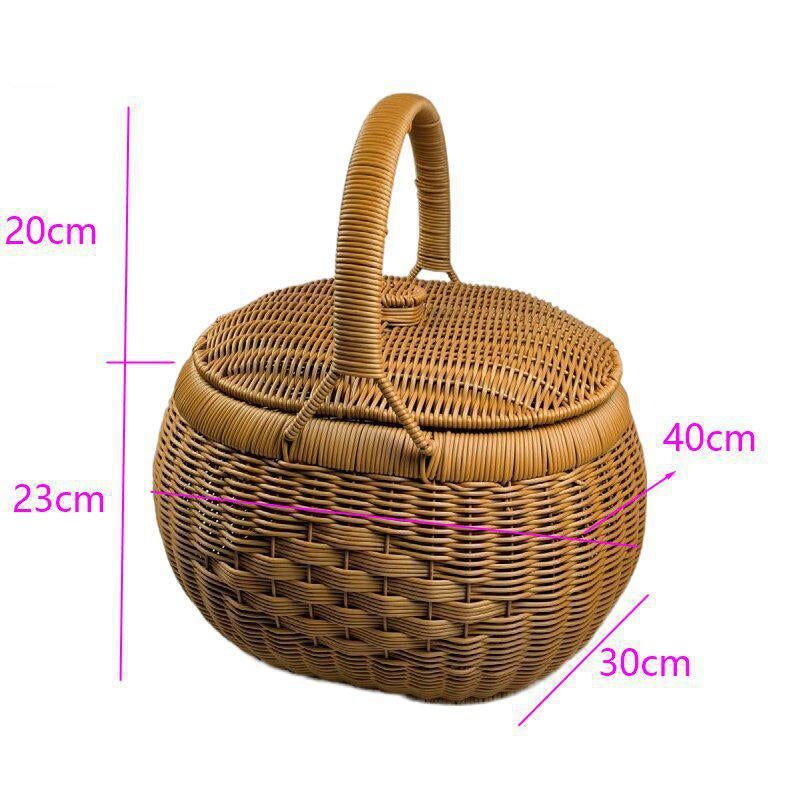 Multi-Layer Woven Picnic Storage Basket Bowlift