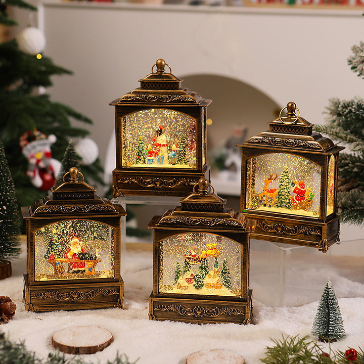 Nostalgic Christmas lantern with moving snowfall scene Bowlift