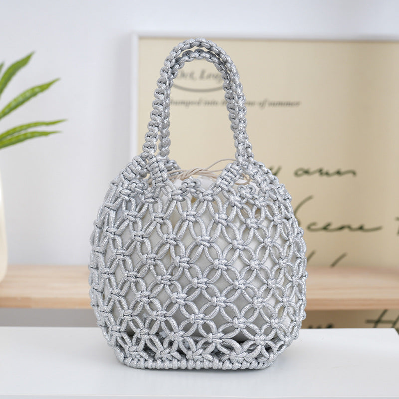 Handcrafted Shopper Bag Made of Fine Macramé Bowlift