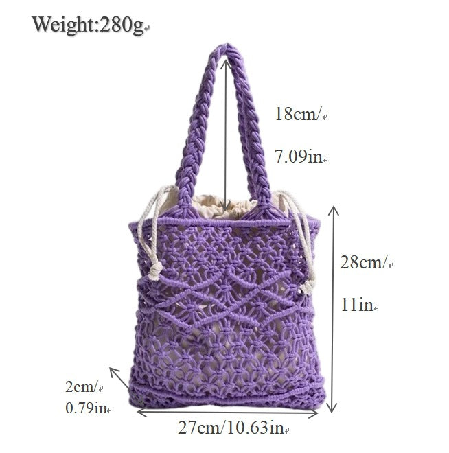 Hand-knotted macrame shopping bag Bowlift