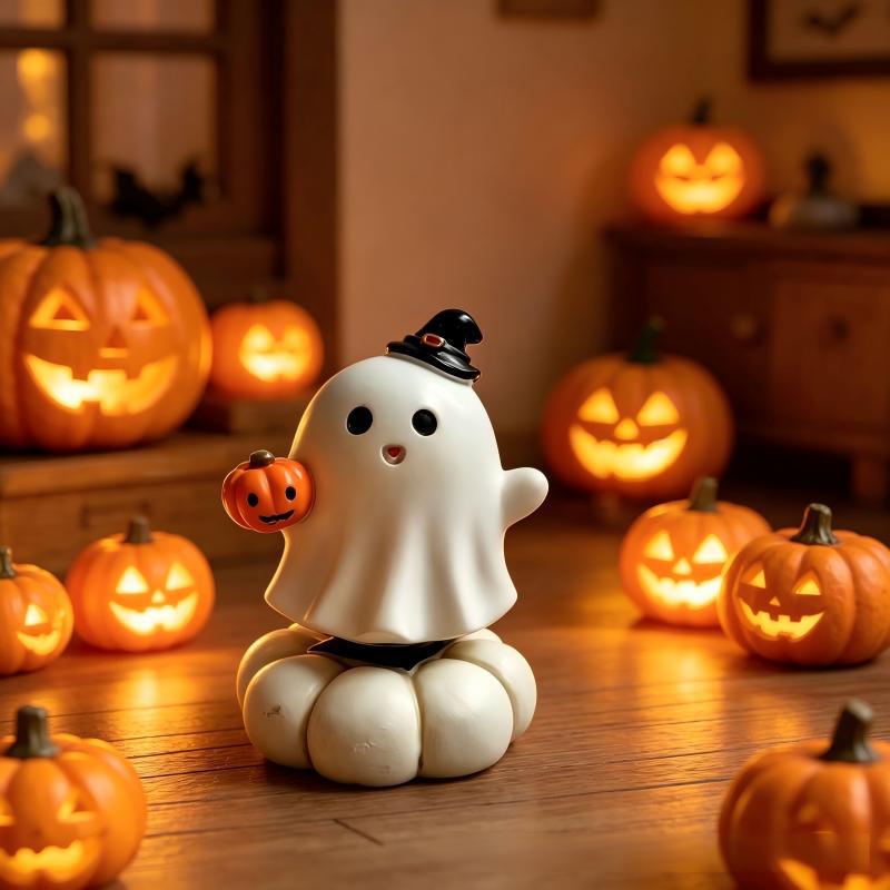 Decorative grave stone figure with ghost Bowlift