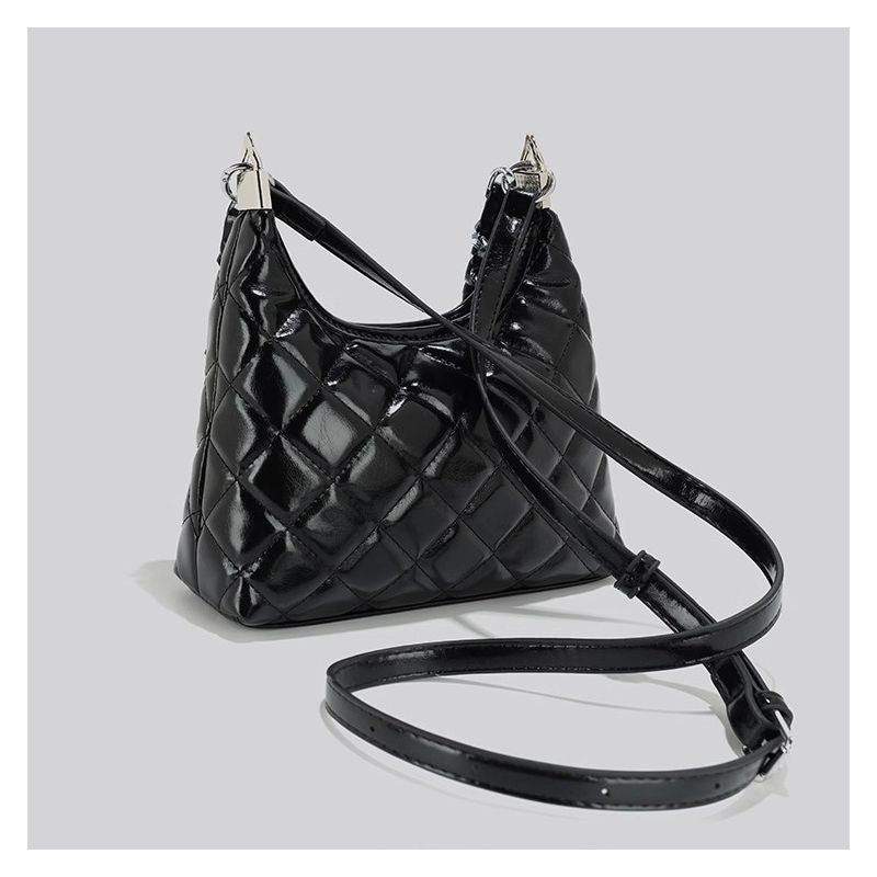 Quilted Chain-Handled Shoulder Bag Bowlift