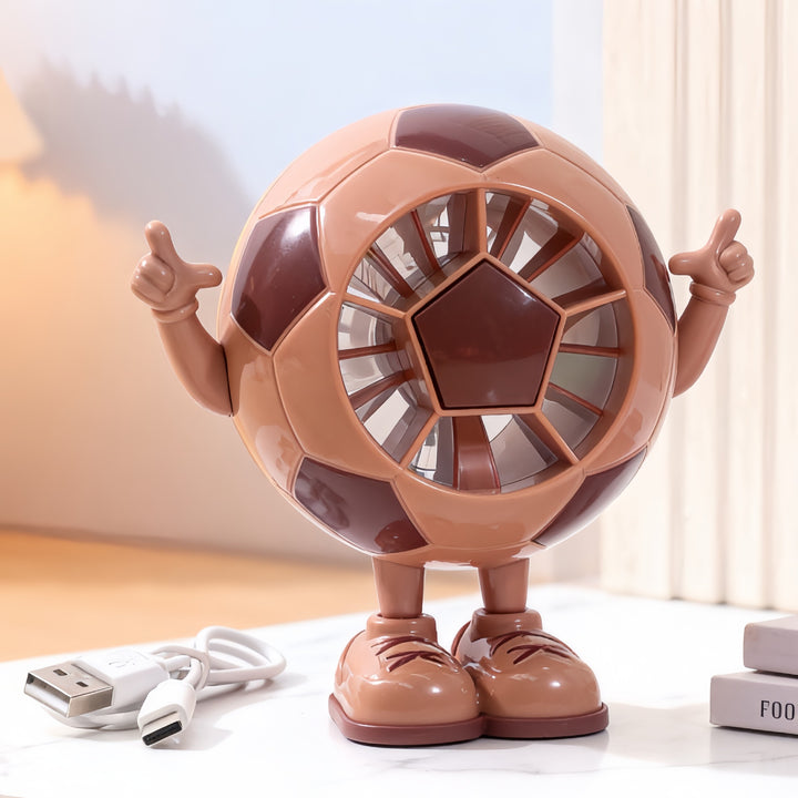 Ladies portable USB mini fan in creative soccer design Bowlift