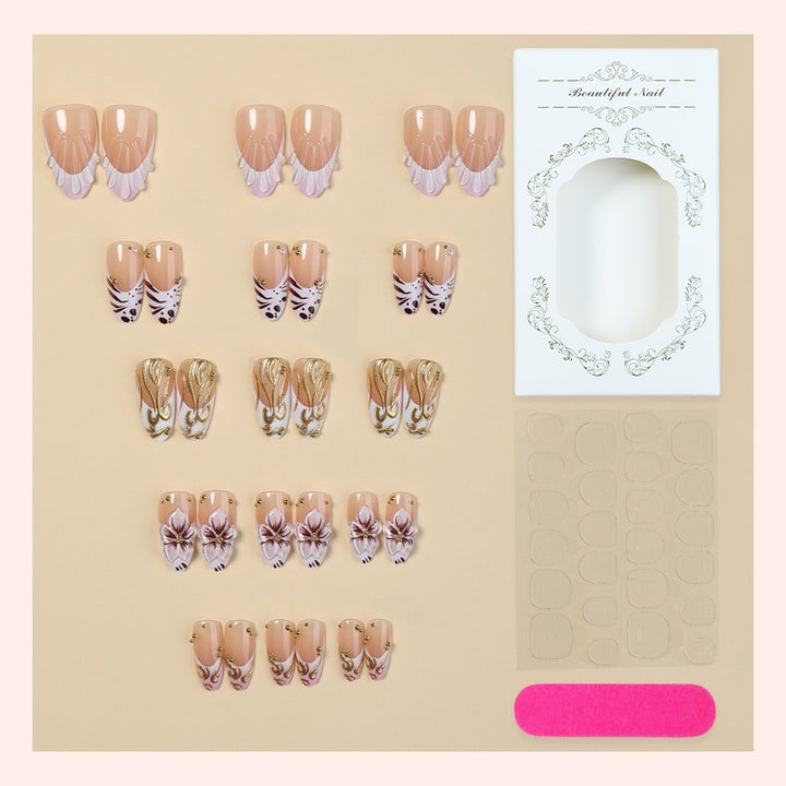 Artificial nail set with elegant design Bowlift