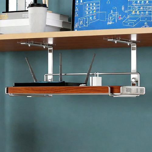 Adjustable Under-Desk Power Strip and Cable Management Tray
