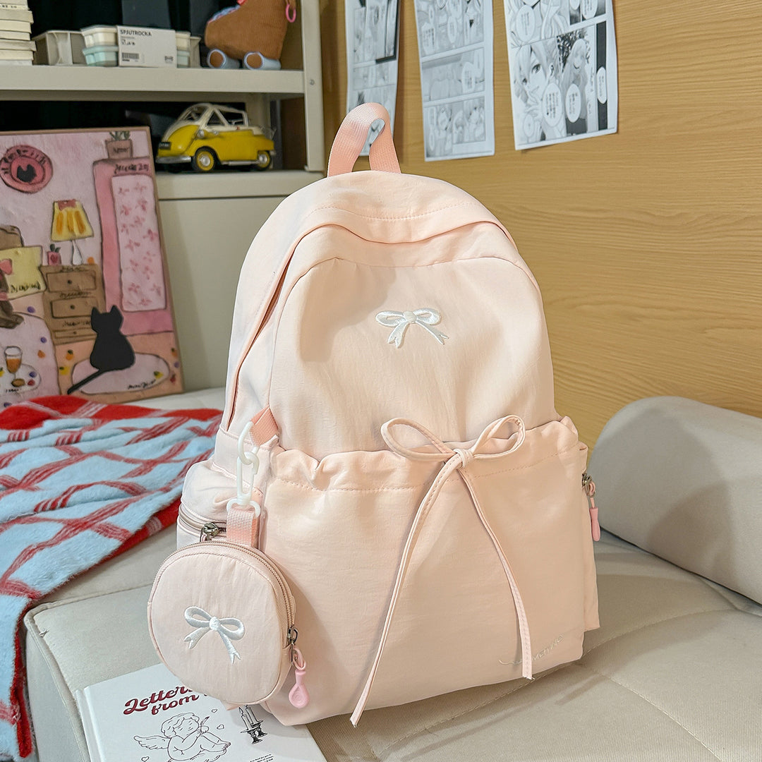 Backpack with Cute Appliqués and Multifunctional Design Bowlift