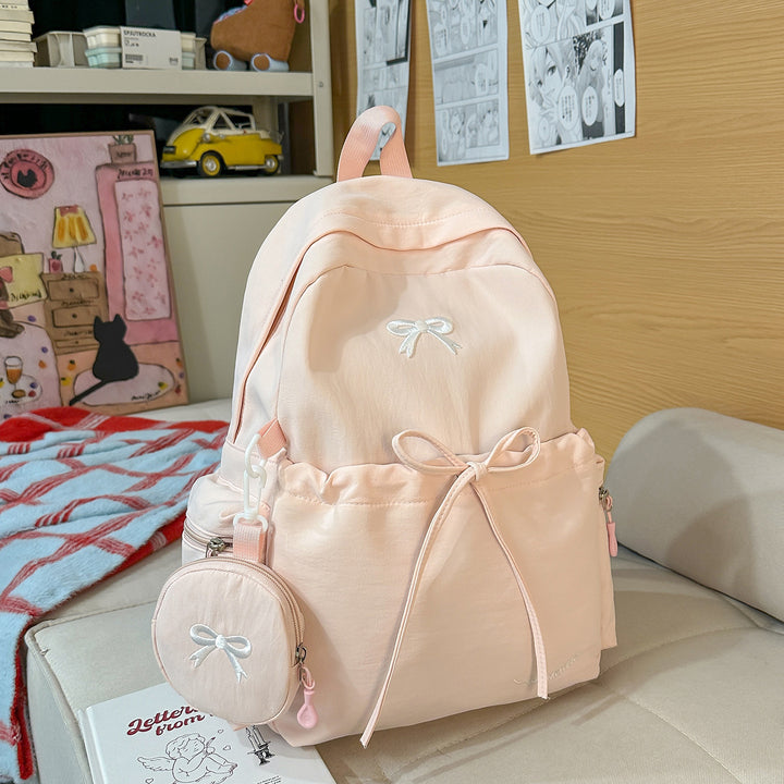Backpack with Cute Appliqués and Multifunctional Design Bowlift