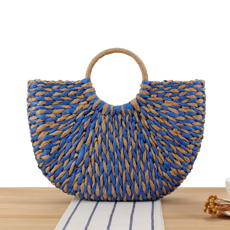 Braided Beach Bag with Ergonomic Handle Bowlift