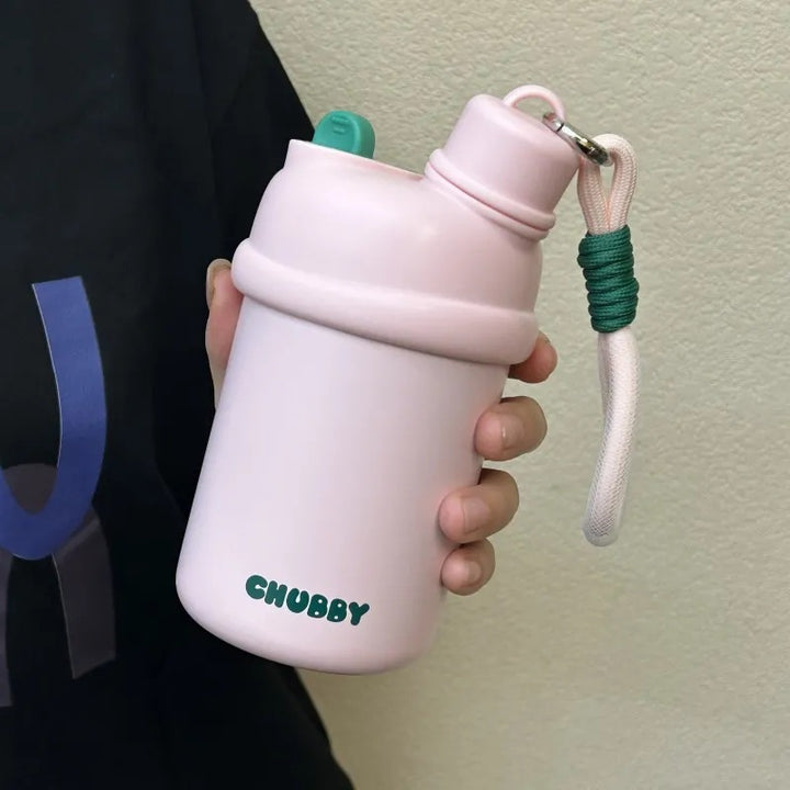 Women's Sporty Water Bottle with Practical Carrying Strap Bowlift