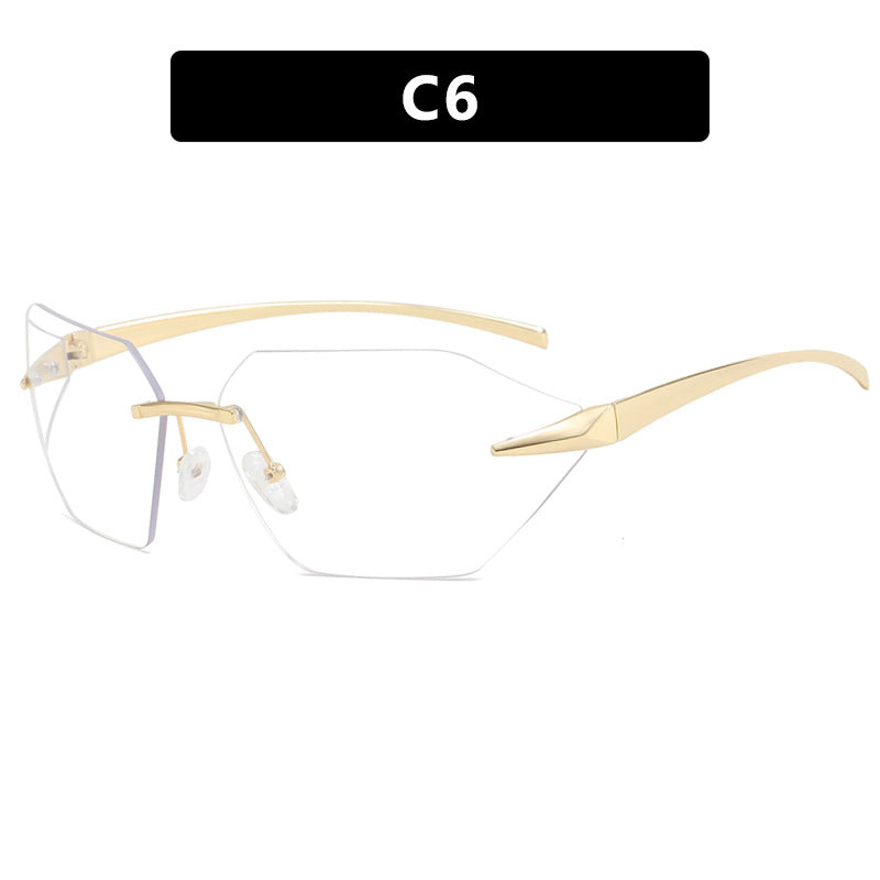 Women's geometric sunglasses with elegant metal frame and polarized lenses Bowlift