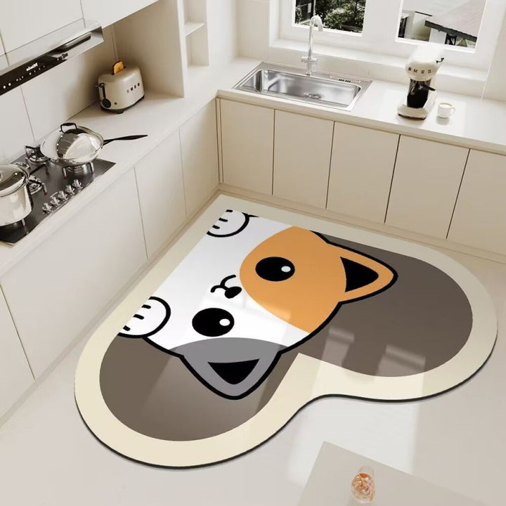 Cute Panda Themed Kitchen Floor Mat Bowlift