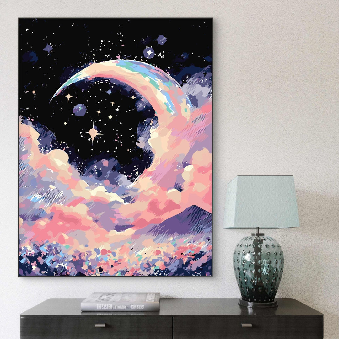Dreamy Celestial Landscape Canvas Art Bowlift