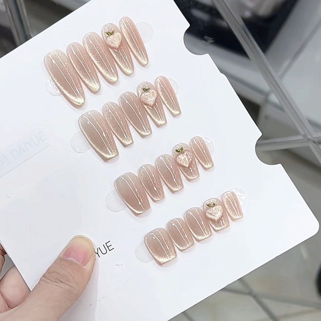 Heart-Embellished Press-On Nails Bowlift