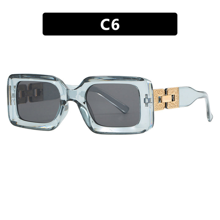 Women’s fashionable sunglasses in elegant square design with luxurious golden accents Bowlift