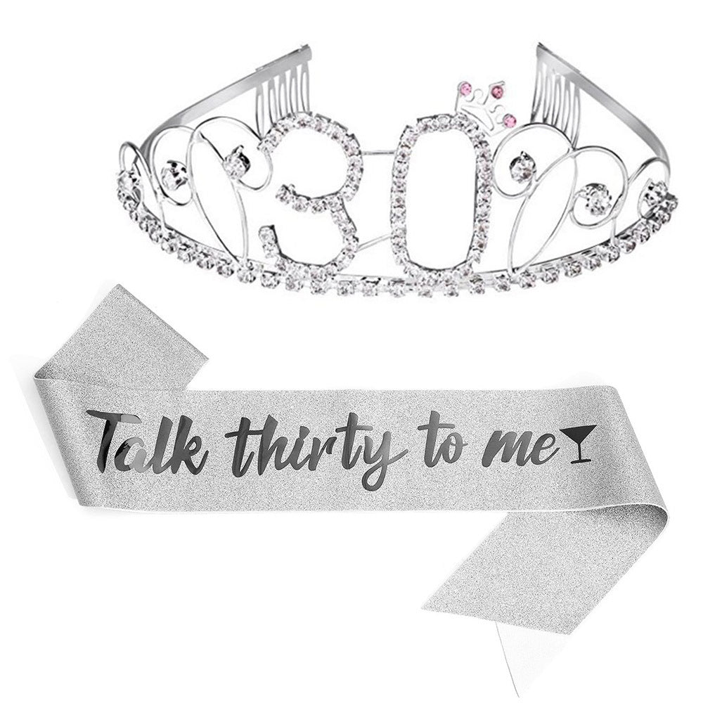 Ladies Glittering Tiara with Festive "50 & Fabulous" Design Bowlift