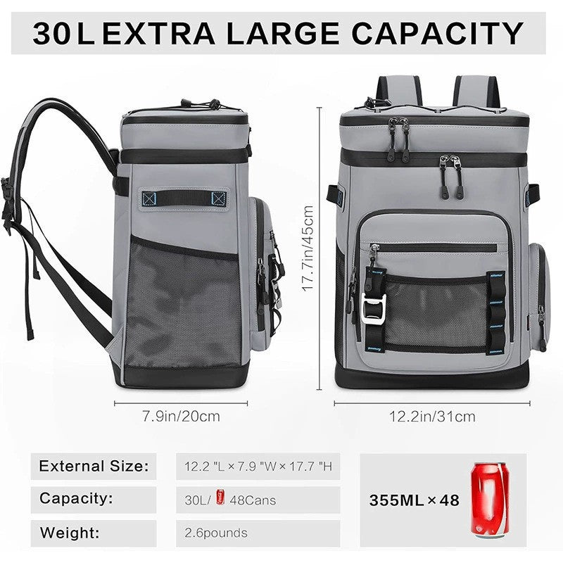 Insulated multifunctional backpack with multiple compartments and drink cooler Bowlift