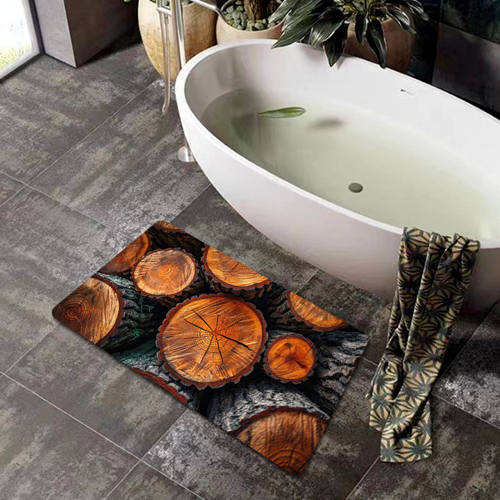 Natural Wood Grain Bath Mat Bowlift