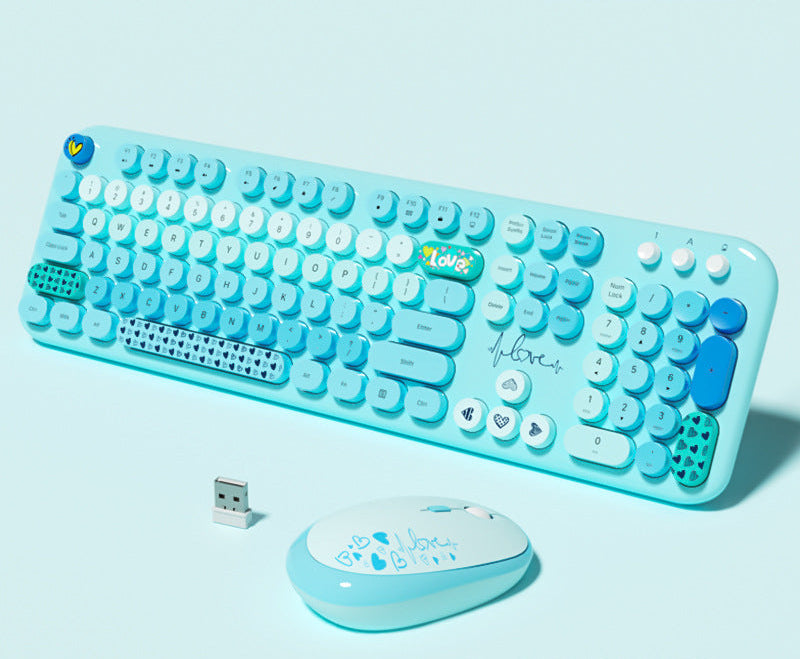 Cute-Themed Wireless Keyboard and Mouse Set Bowlift
