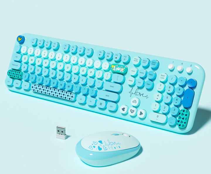 Cute-Themed Wireless Keyboard and Mouse Set Bowlift