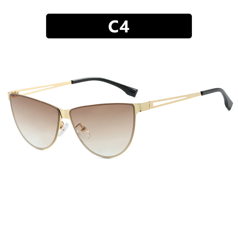 Women's Cat-Eye Sunglasses with Stylish Metal Frame and Protective UV Filter Bowlift
