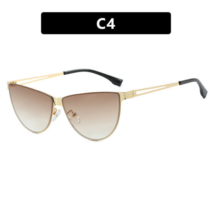 Women's Cat-Eye Sunglasses with Stylish Metal Frame and Protective UV Filter Bowlift