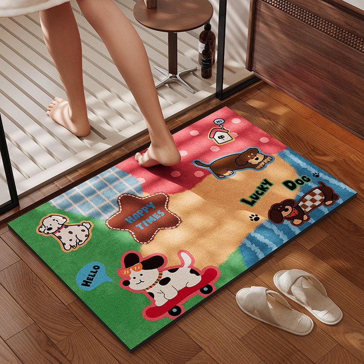 Whimsical Pet-Themed Bath Mat Bowlift