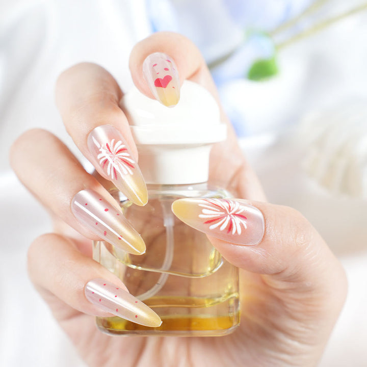 Artistic Floral Nail Art Extensions Bowlift