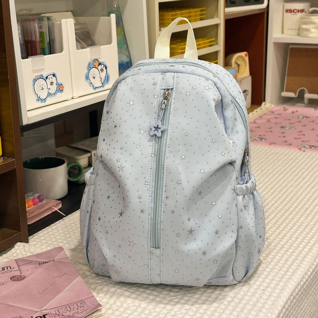 Star-Print Casual Backpack Bowlift