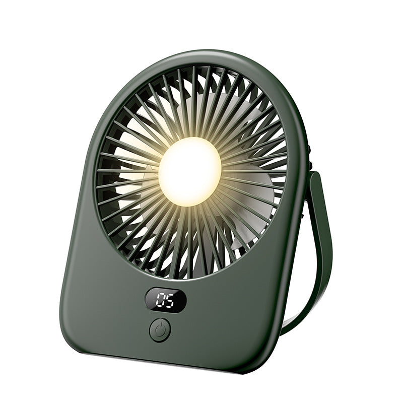 Unisex Rechargeable LED Desk Fan with Digital Display Bowlift