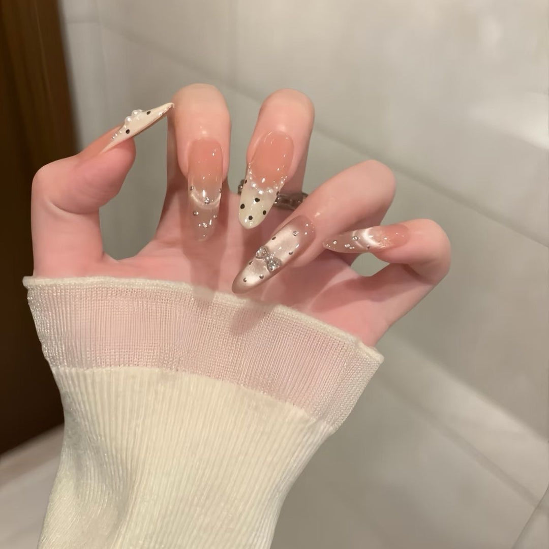 Luxury Glittered Press-On Nail Set Bowlift