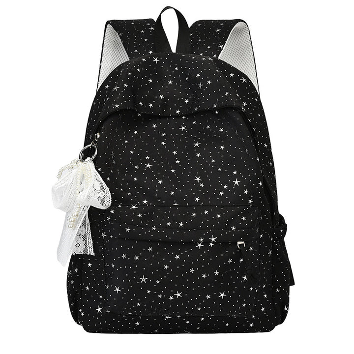 Star-Printed Stylish Backpack Bowlift