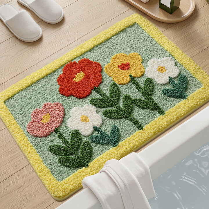Vintage Floral Bath Mat Bowlift