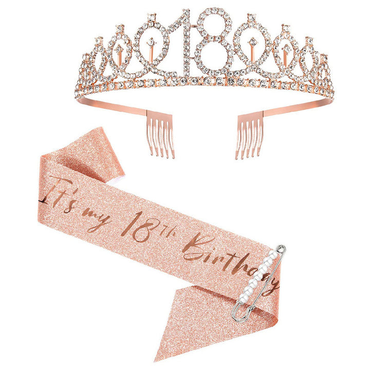 Ladies Sparkling Tiara with personalized 80th Birthday Inscription Bowlift