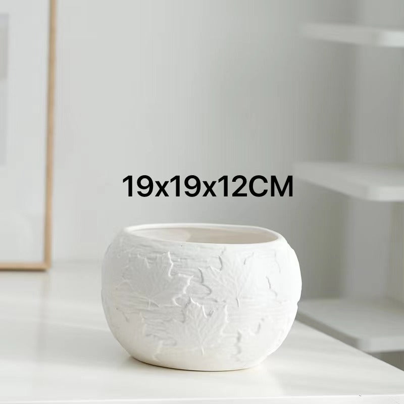 Artistic Textured Ceramic Planter Bowlift