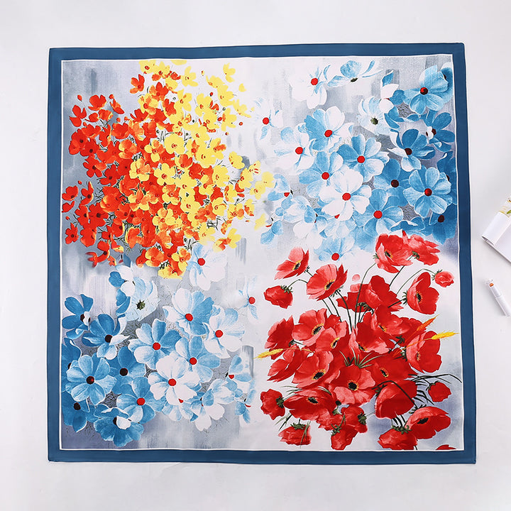 Women's silk scarf in elegant botanical design Bowlift