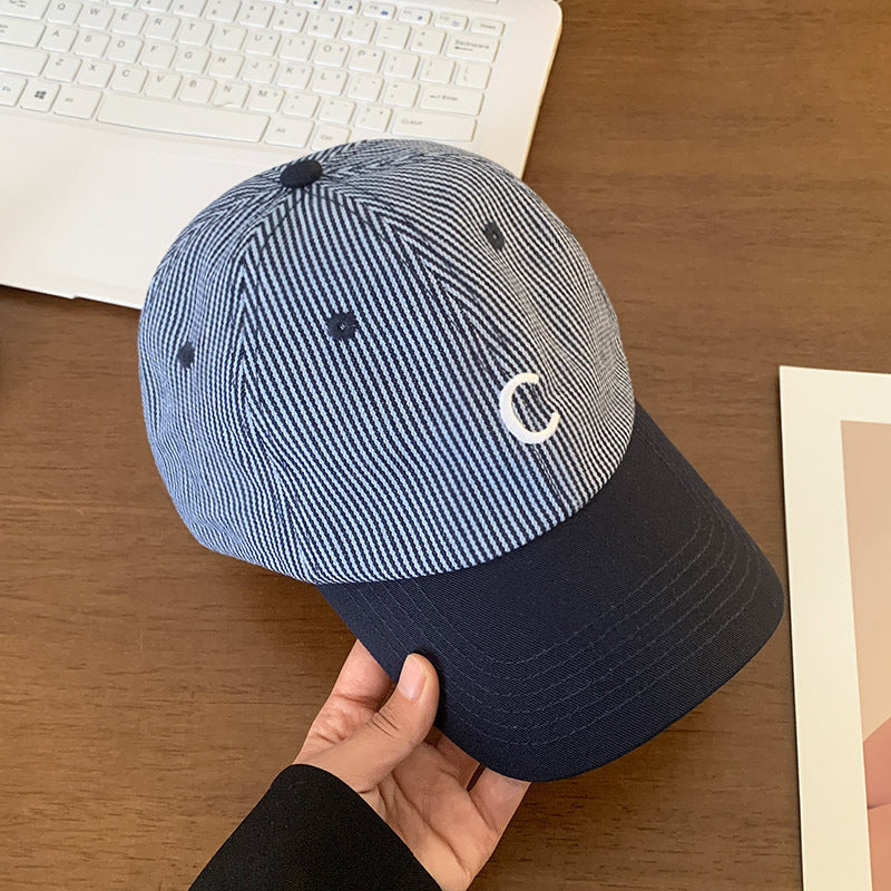 Men's Striped Casual Cotton Baseball Cap Bowlift
