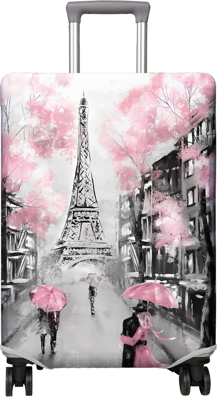 Unisex non-elastic suitcase cover with Paris motif and water-repellent stretch fabric for trolley Bowlift
