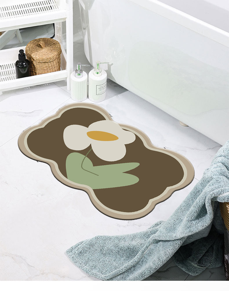 Floral Decorative Bath Mat Bowlift