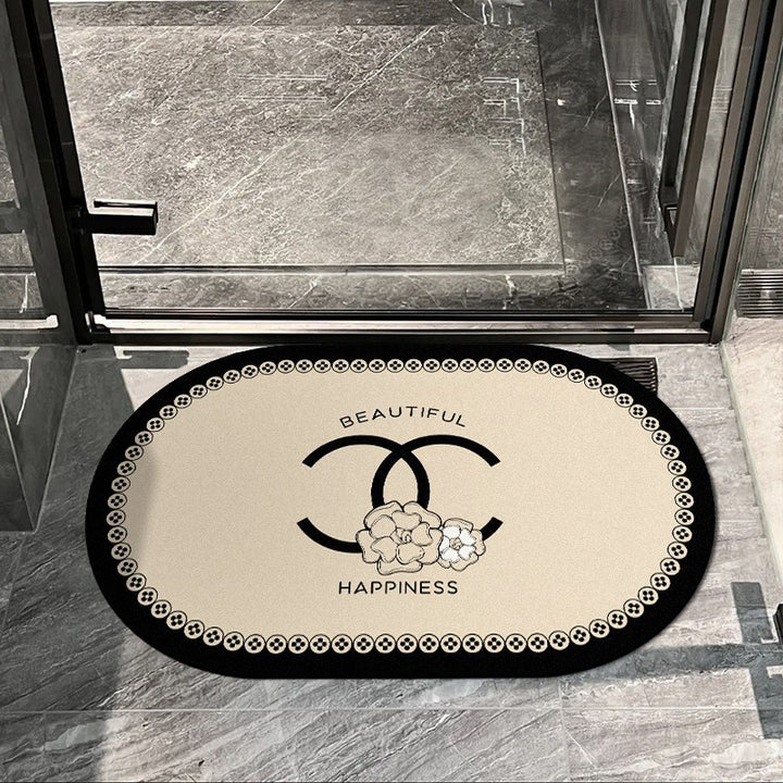 Decorative Floral Entryway Mat Bowlift