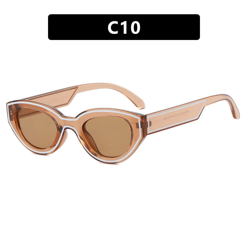 Women Cat-Eye Sunglasses with sturdy transparent frame and protective UV filter Bowlift