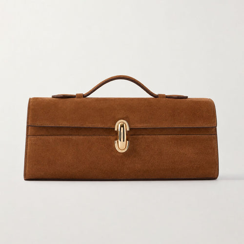 Sophisticated Suede Handheld Satchel