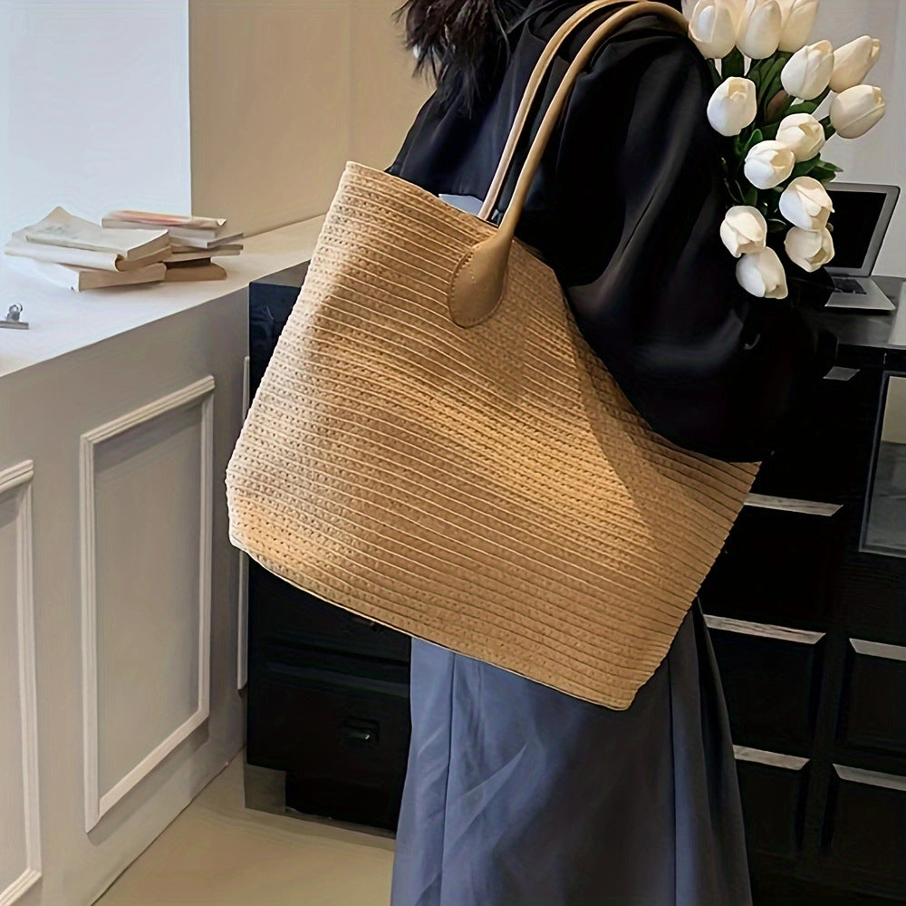 Everyday-friendly tote bag with leather handles Bowlift