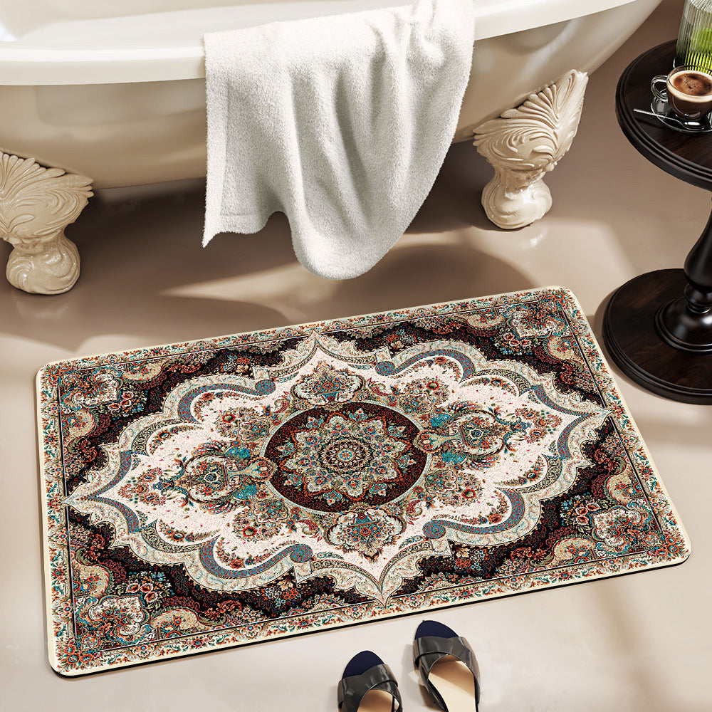 Luxurious Floral Pattern Bath Mat Bowlift