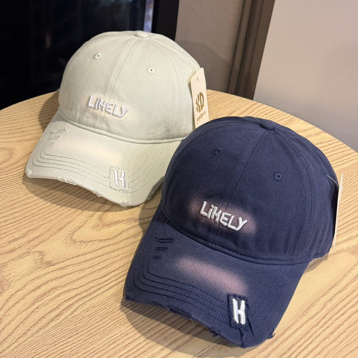 Women's Distressed Embroidered Baseball Cap Bowlift