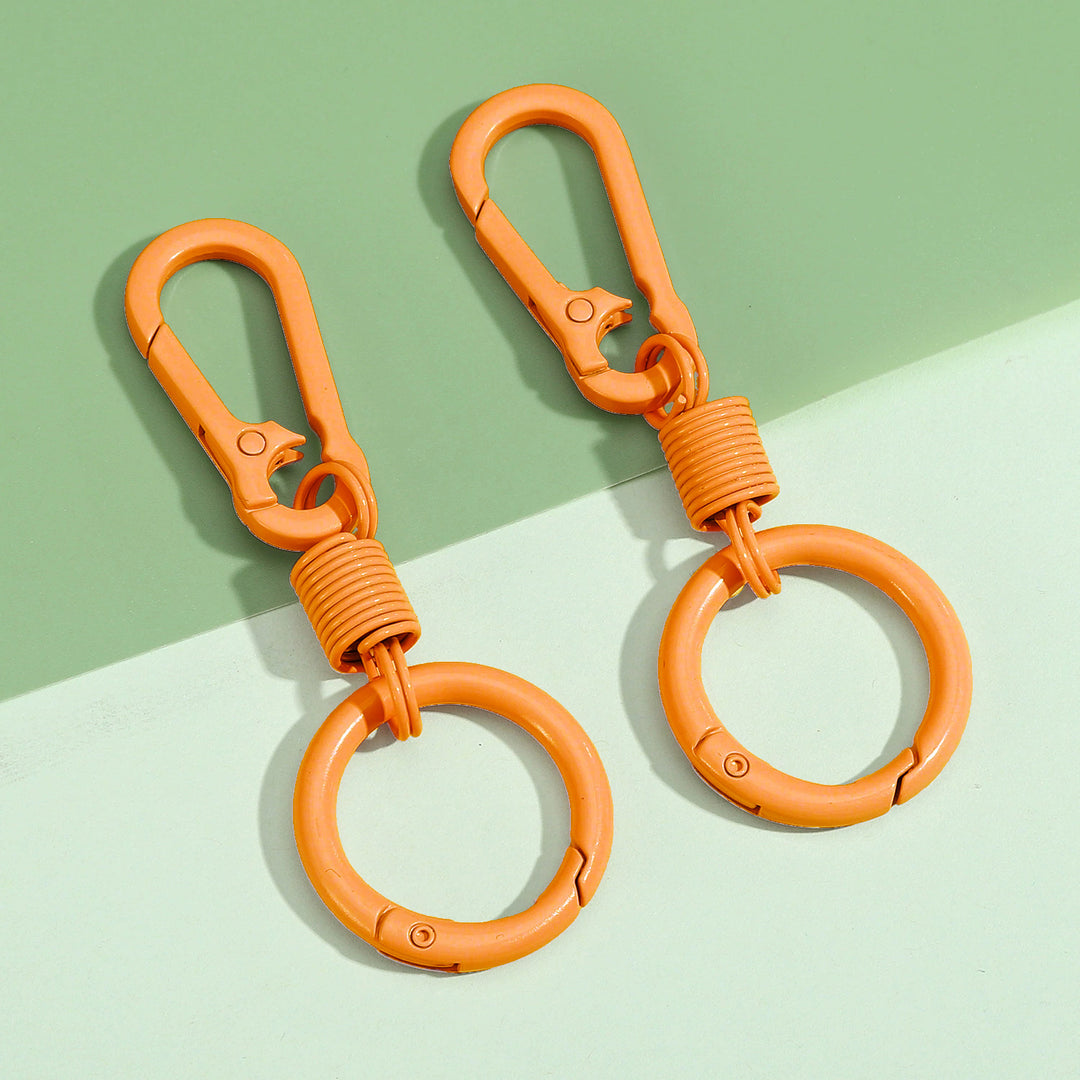 Durable silicone-coated carabiner keyring set with retractable coil Bowlift
