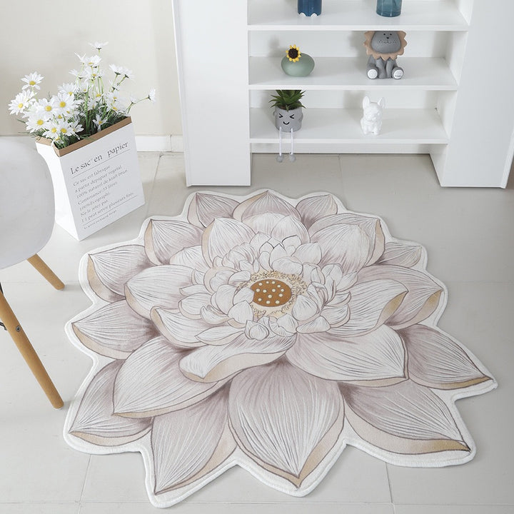 Floral Print Round Area Rug Bowlift