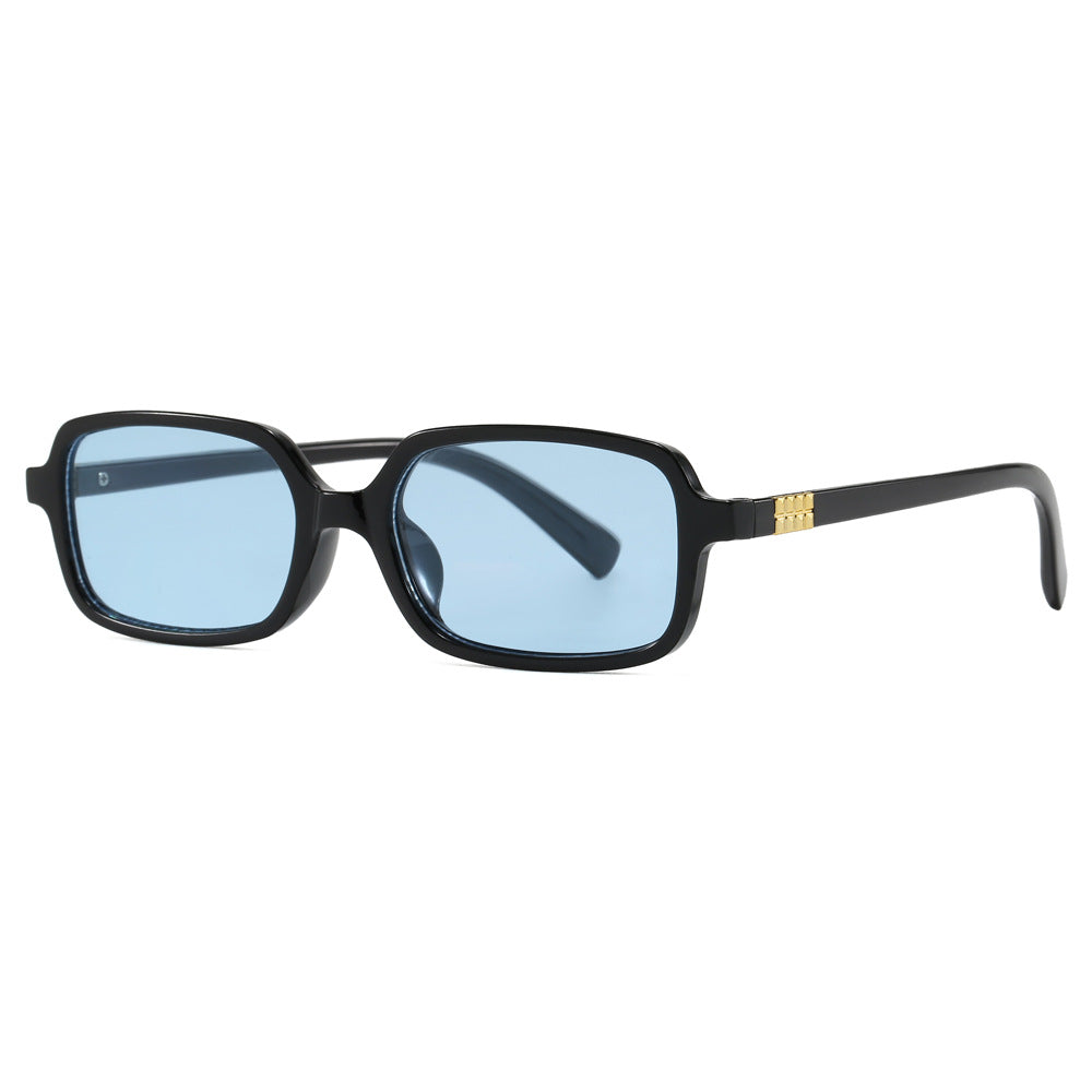 Women's fashionable square glasses with elegant plastic frame and gold accents Bowlift