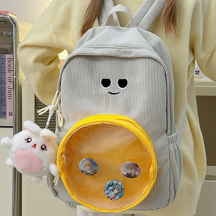 Backpack with Transparent Viewing Window and Animal Pendant Bowlift