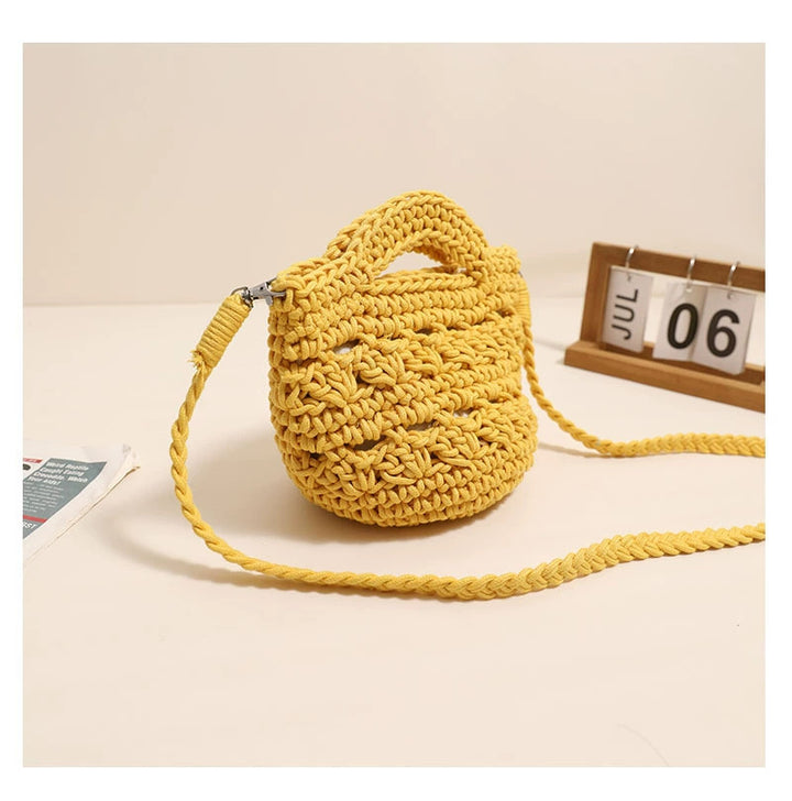 Handcrafted macrame shoulder bag with unique design Bowlift